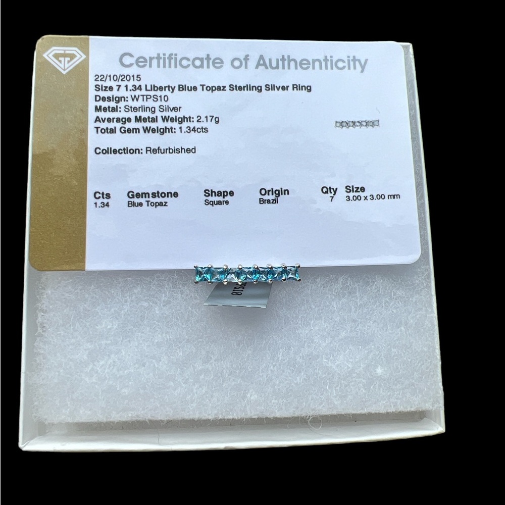 Liberty blue topaz sterling silver ring